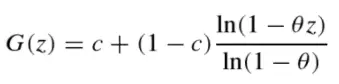 Función generadora de probabilidad para la distribución logarítmica con ceros.