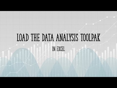 How to load the data analysis toolpak in Excel