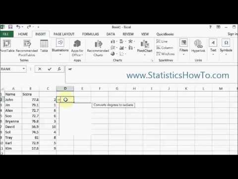 How to use the Excel RANK function (Excel 2013)