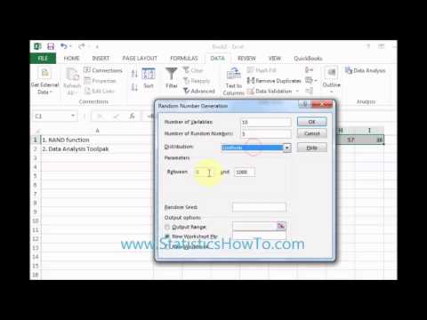 How to use the Random Number Generator in Excel