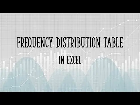 Frequency Distribution Table in Excel