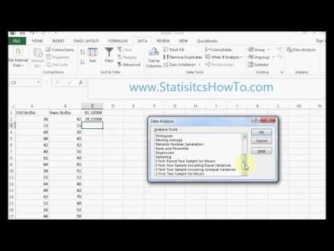 How to run a two sample z test in Excel 2013