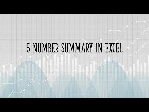How to find a five number summary in Excel