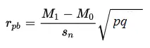 fórmula de correlación biserial puntual