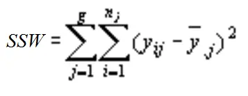 Fórmula para la variación dentro del grupo.