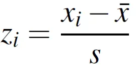 fórmula de puntuación z